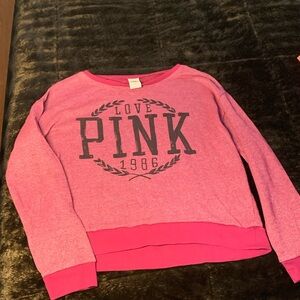 Victoria's Secret Women’s Sweatshirt - Pink and Black
